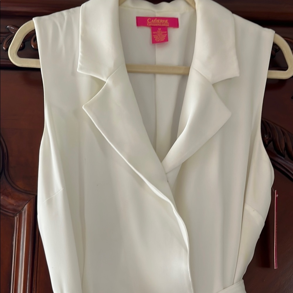 Catherines Cream Sleeveless Midi Dress sz 12 - Picture 3 of 4